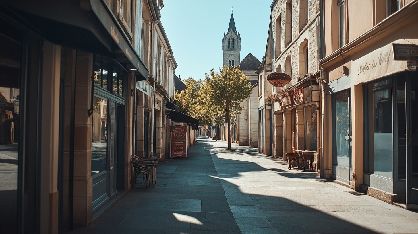 À Roye, le centre-ville mêle vestiges d’avant-guerre et architecture des années 1920-1930, témoignant des reconstructions historiques.